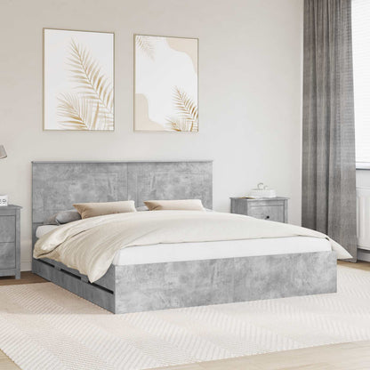 Struttura del letto con cassetto Grigio cemento 200 x 200 cm | homemem39