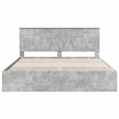 Struttura del letto con cassetto Grigio cemento 200 x 200 cm