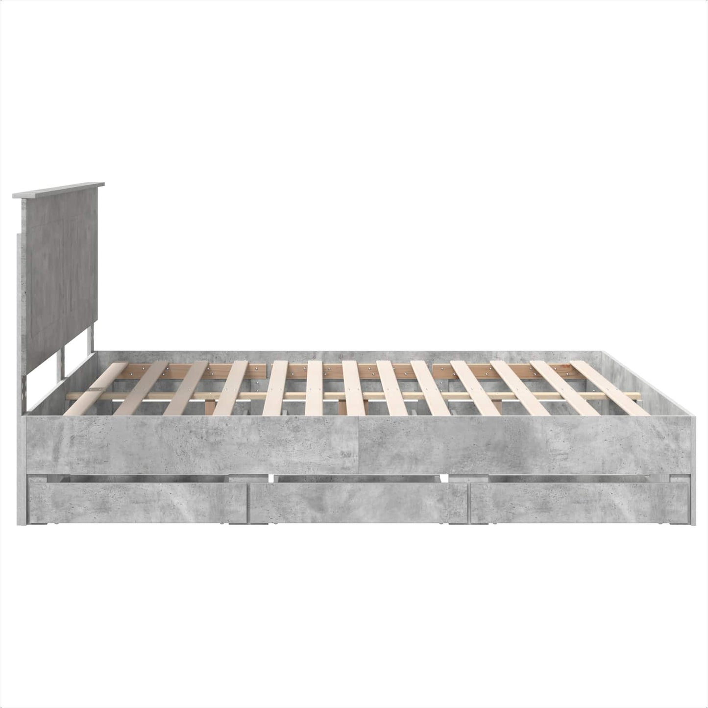 Struttura del letto con cassetto Grigio cemento 200 x 200 cm | homemem39