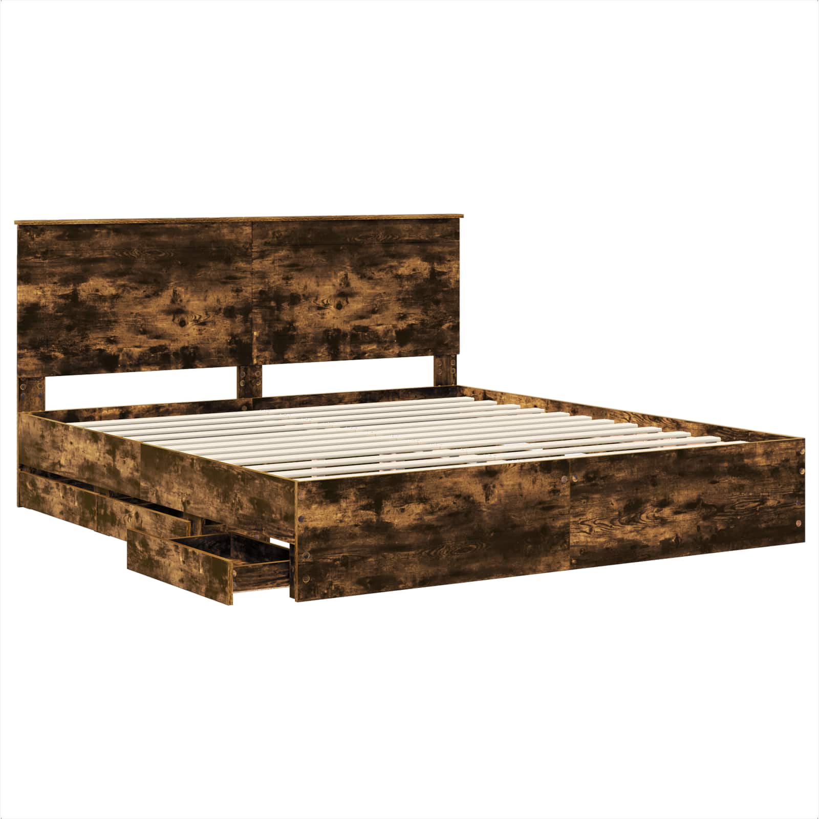 Struttura del letto con cassetto Rovere fumé 180 x 200 cm | homemem39