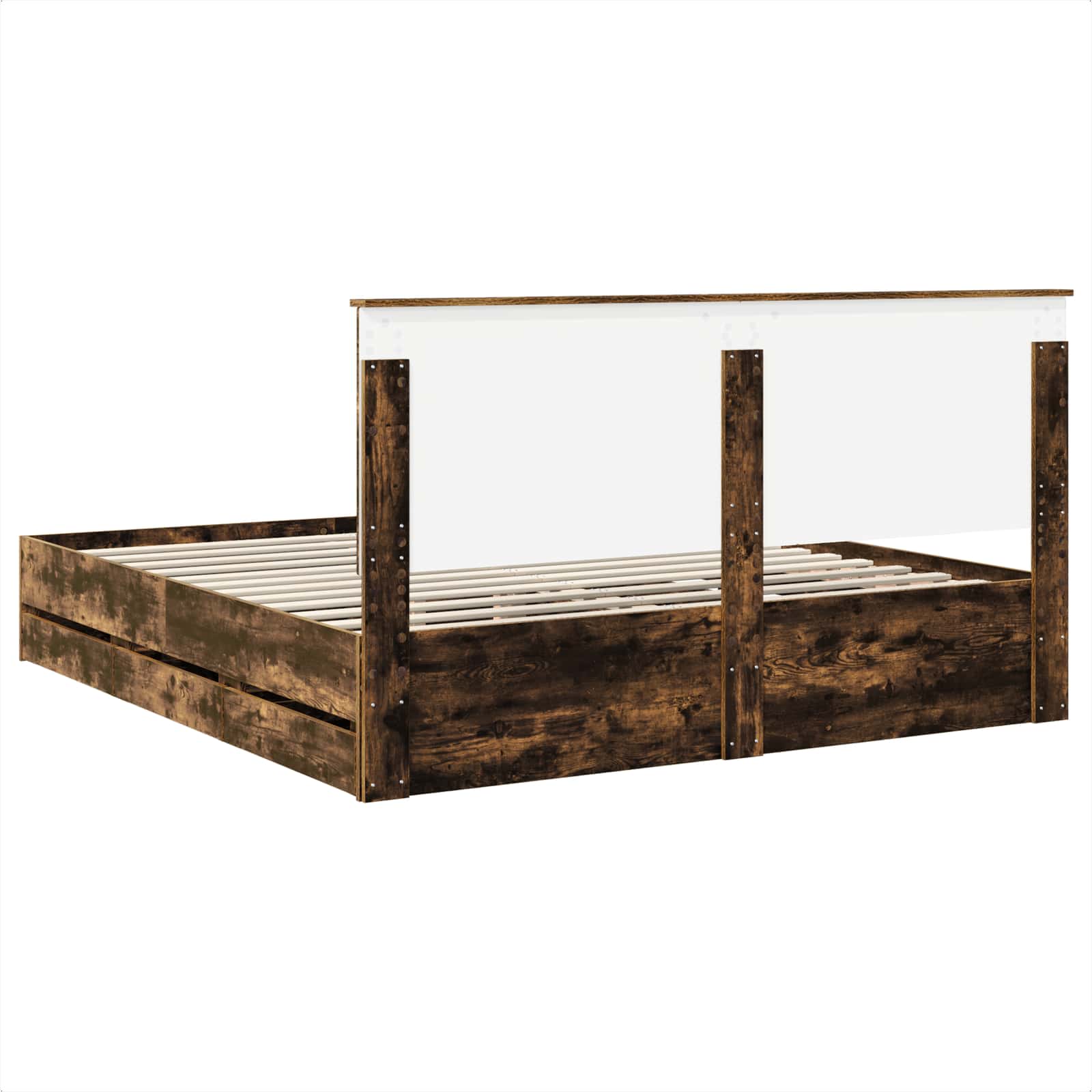 Struttura del letto con cassetto Rovere fumé 180 x 200 cm | homemem39