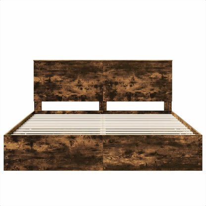 Struttura del letto con cassetto Rovere fumé 180 x 200 cm | homemem39