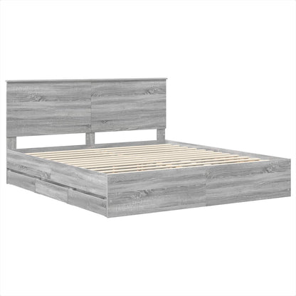 Struttura del letto con cassetto Grigio Sonoma 180 x 200 cm