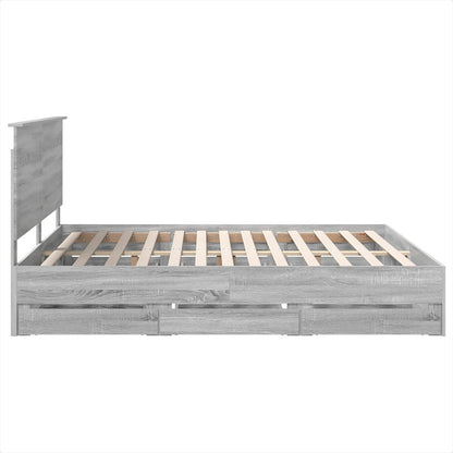 Struttura del letto con cassetto Grigio Sonoma 180 x 200 cm | homemem39
