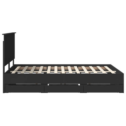 Struttura del letto Nero 160 x 200 cm Legno Ingegnerizzato