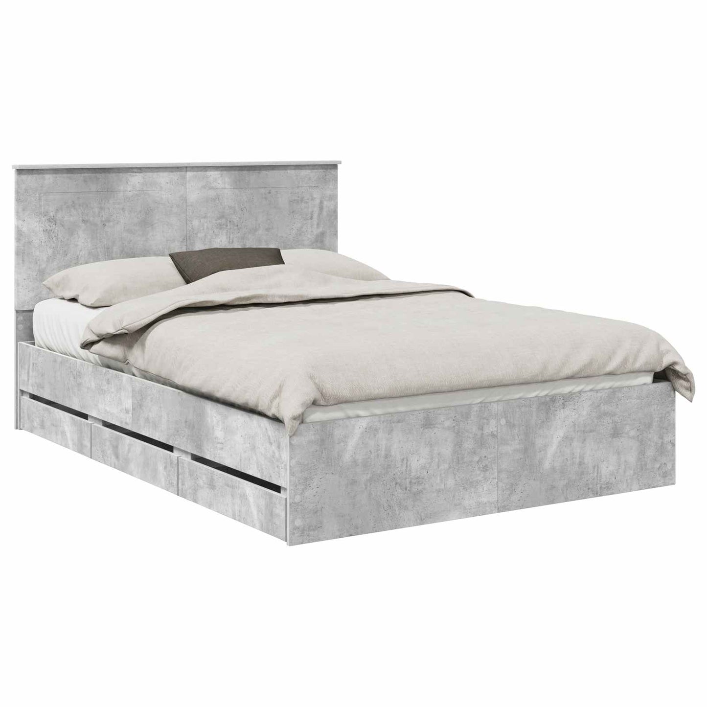Struttura del letto con cassetto Grigio cemento 160 x 200 cm