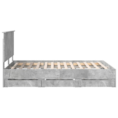 Struttura del letto con cassetto Grigio cemento 160 x 200 cm | homemem39