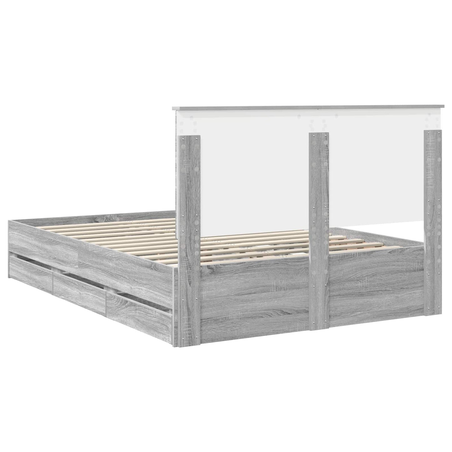 Struttura del letto con cassetto Grigio Sonoma 160 x 200 cm | homemem39
