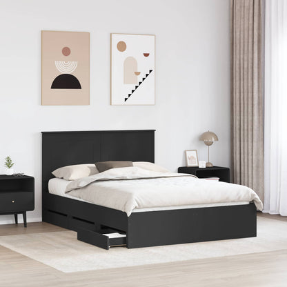 Struttura del letto Nero 150 x 200 cm Legno Ingegnerizzato