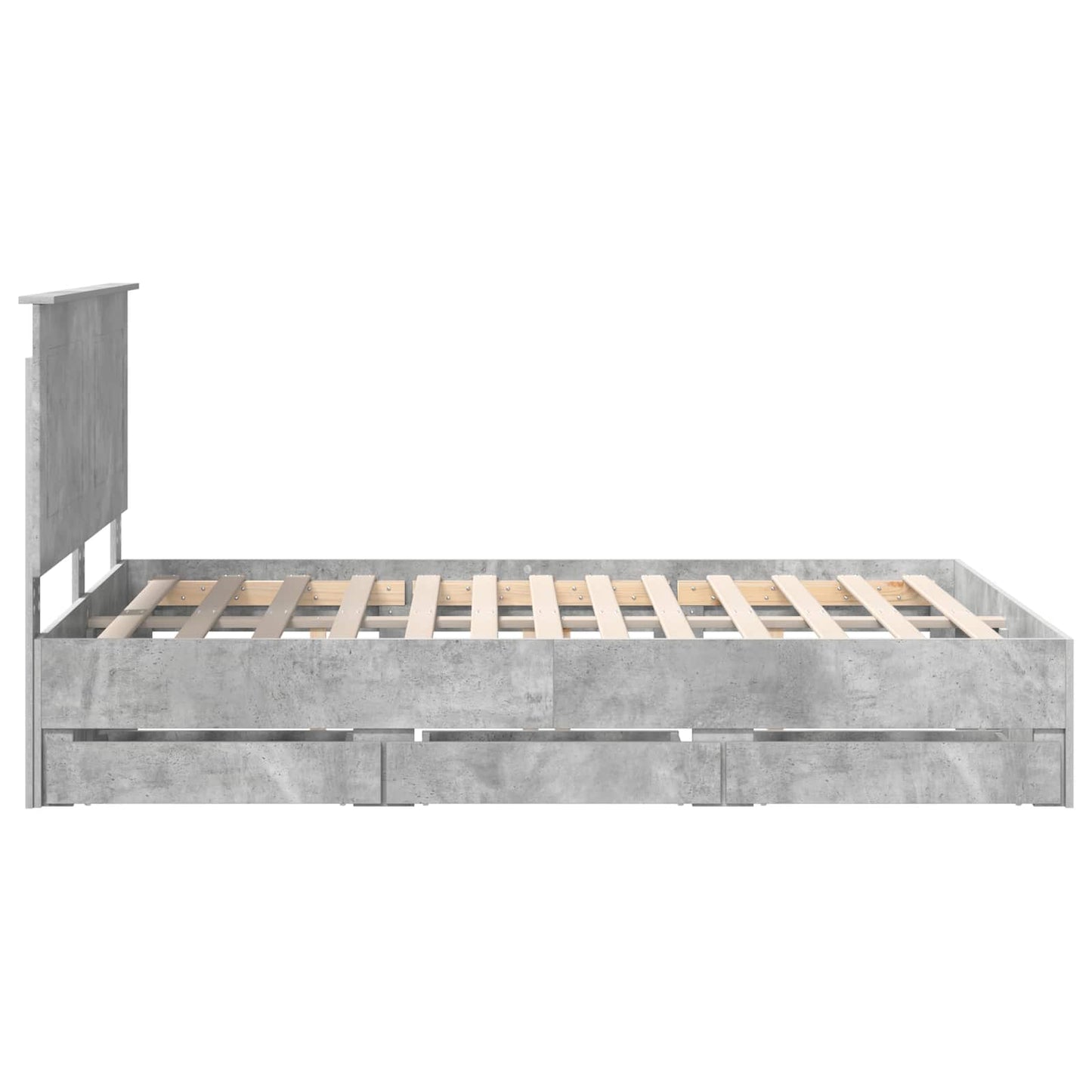 Struttura del letto con cassetto Grigio cemento 150 x 200 cm