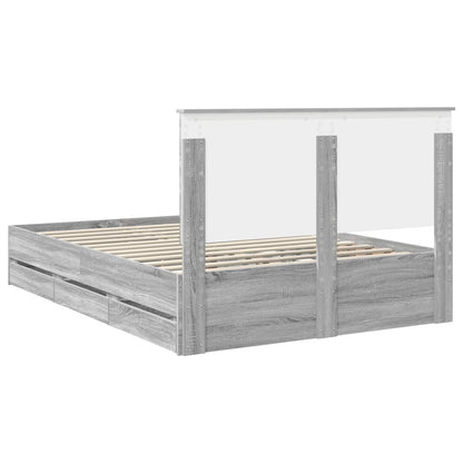 Struttura del letto con cassetto Grigio Sonoma 150 x 200 cm