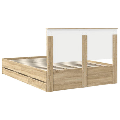 Struttura del letto con cassetto Rovere Sonoma 140 x 190 cm