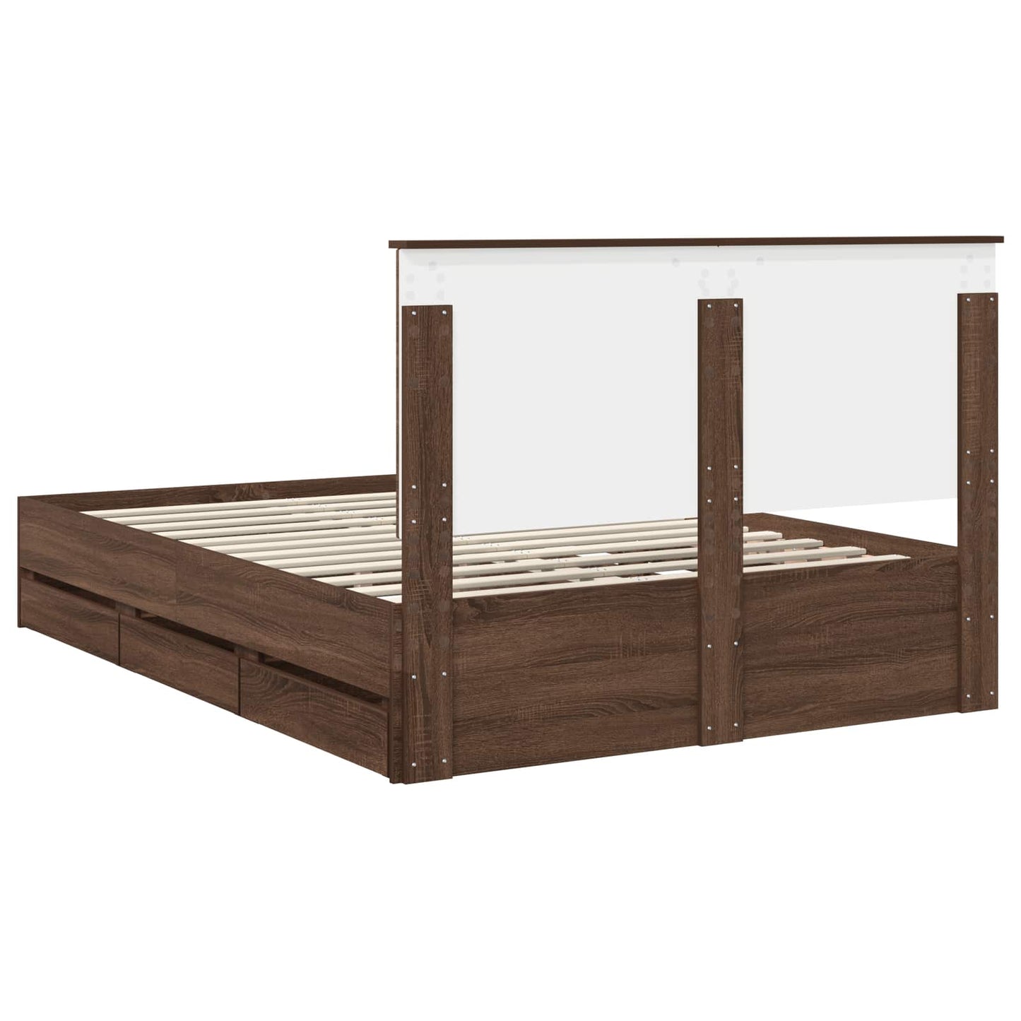 Struttura del letto con cassetto Rovere Marrone 140 x 190 cm