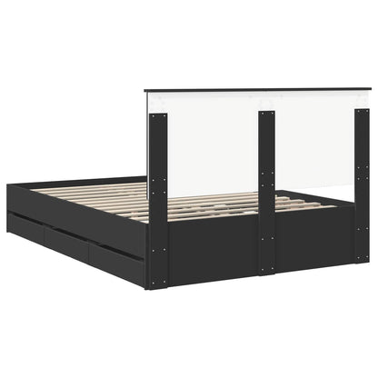Struttura del letto Nero 140 x 200 cm Legno Ingegnerizzato | homemem39