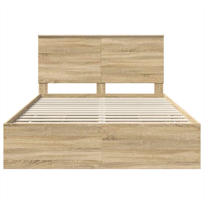 Struttura del letto con cassetto Rovere Sonoma 140 x 200 cm