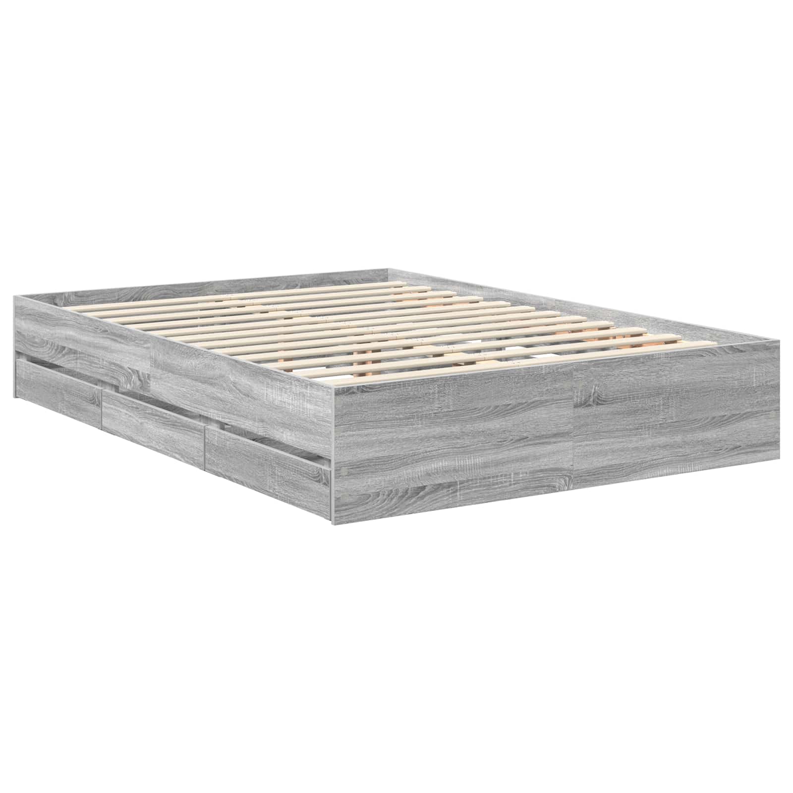 Struttura del letto con cassetto Grigio Sonoma 140 x 200 cm | homemem39