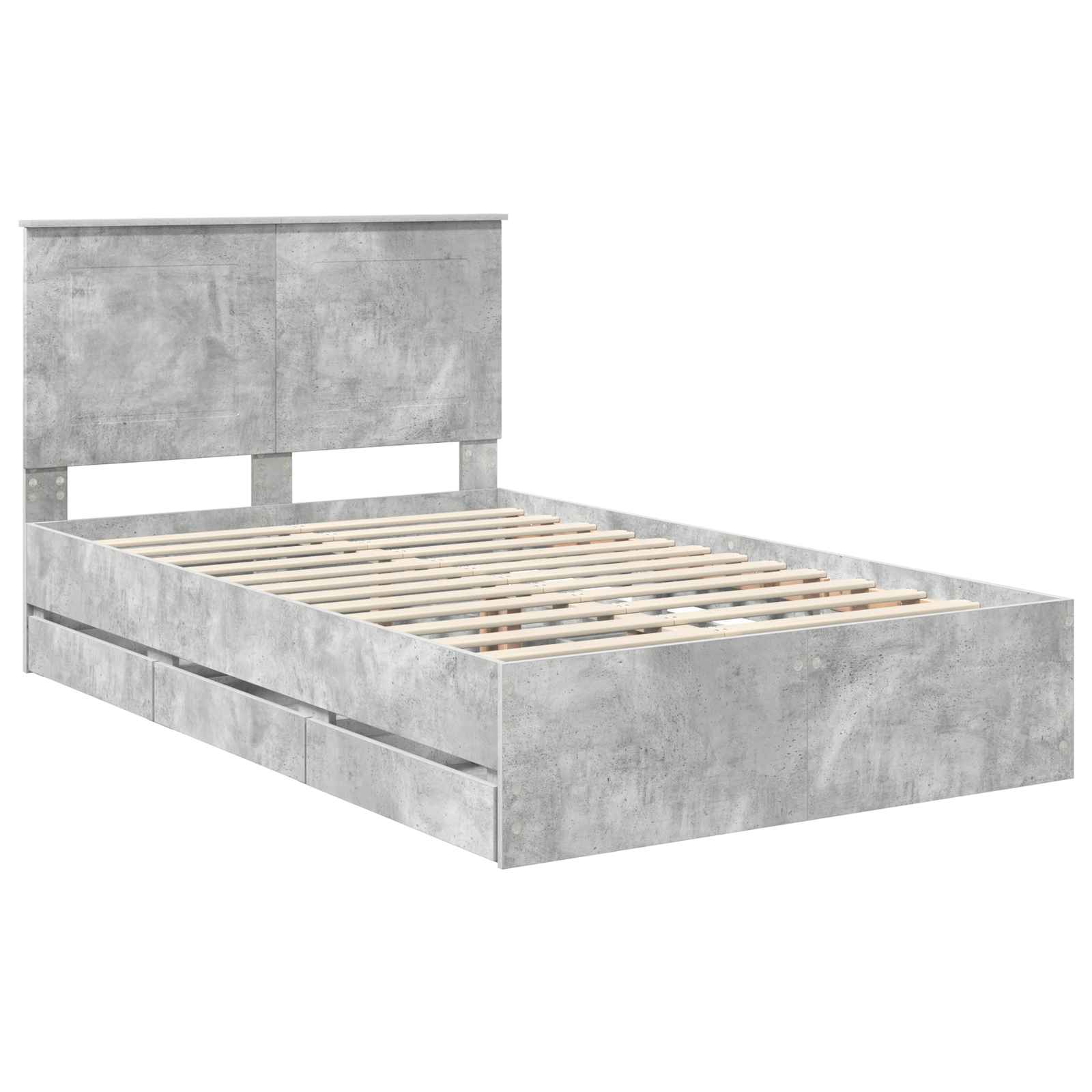 Struttura del letto con cassetto Grigio cemento 135 x 190 cm | homemem39