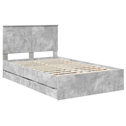 Struttura del letto con cassetto Grigio cemento 135 x 190 cm | homemem39