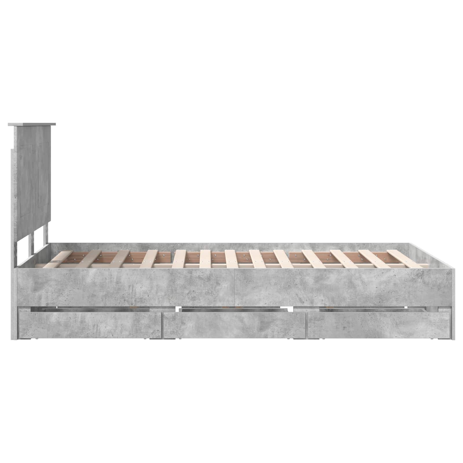 Struttura del letto con cassetto Grigio cemento 135 x 190 cm | homemem39