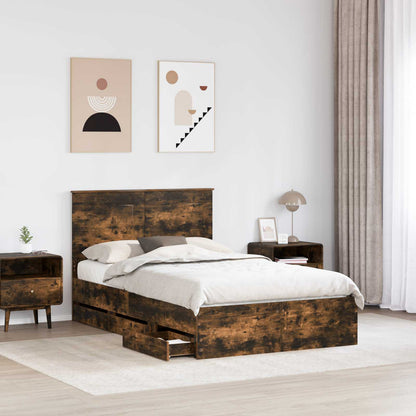 Struttura del letto con cassetto Rovere fumé 135 x 190 cm | homemem39