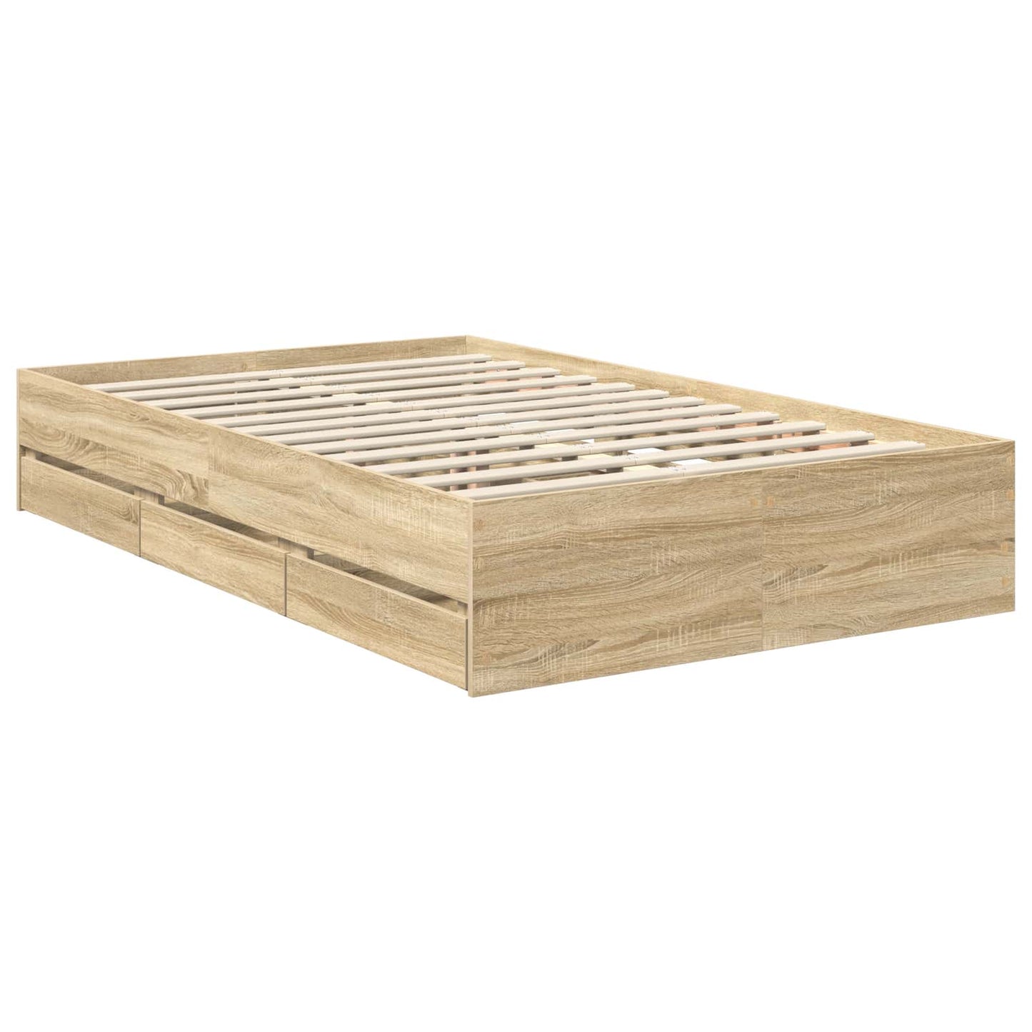 Struttura del letto con cassetto Rovere Sonoma 120 x 190 cm | homemem39