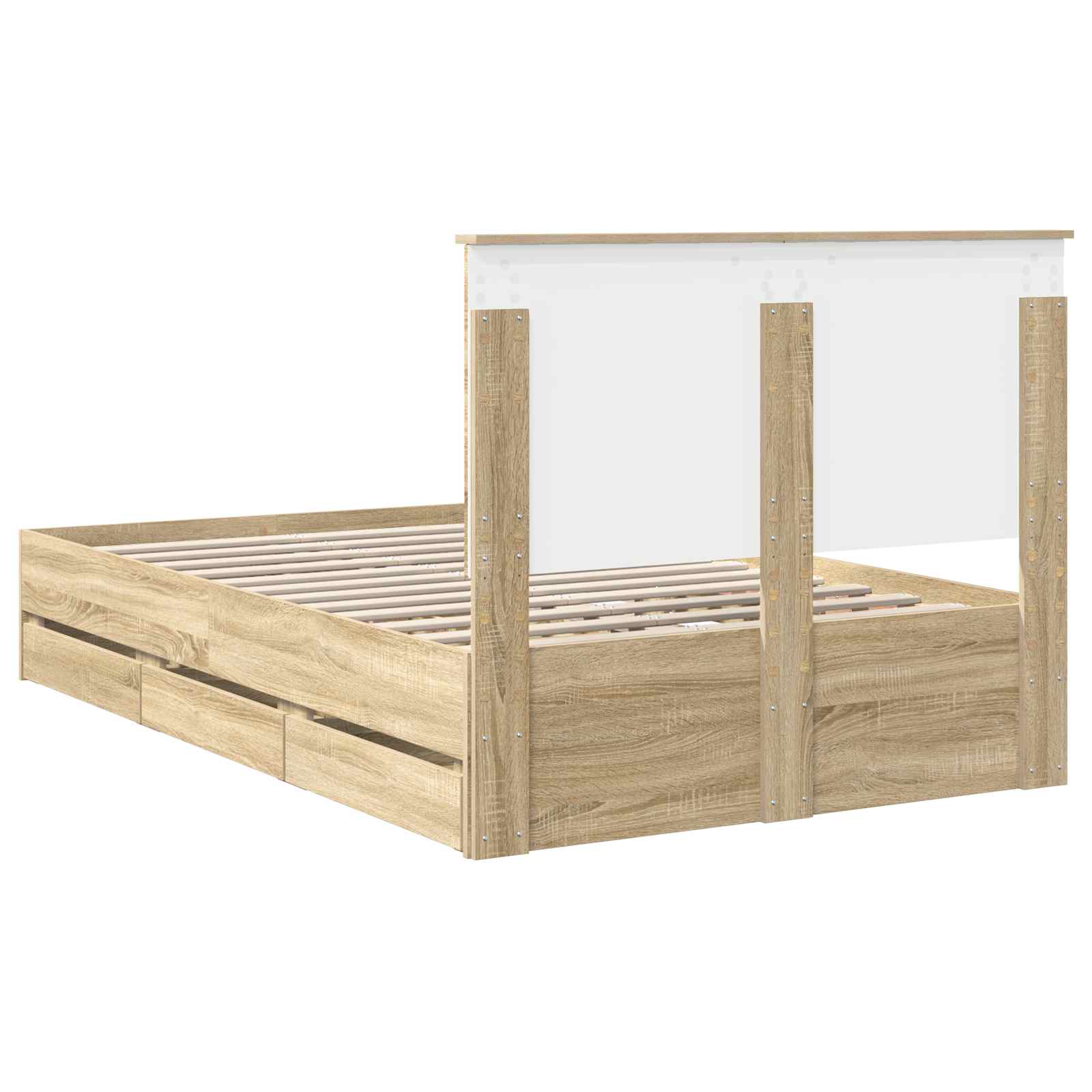 Struttura del letto con cassetto Rovere Sonoma 120 x 190 cm | homemem39