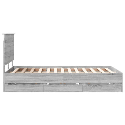 Struttura del letto con cassetto Grigio Sonoma 120 x 190 cm | homemem39