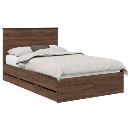 Struttura del letto con cassetto Rovere Marrone 120 x 190 cm