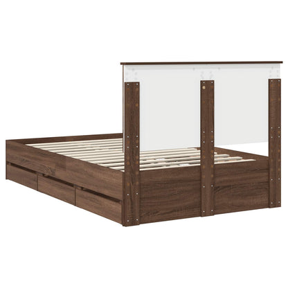 Struttura del letto con cassetto Rovere Marrone 120 x 190 cm | homemem39