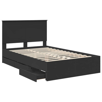 Struttura del letto Nero 120 x 200 cm Legno Ingegnerizzato