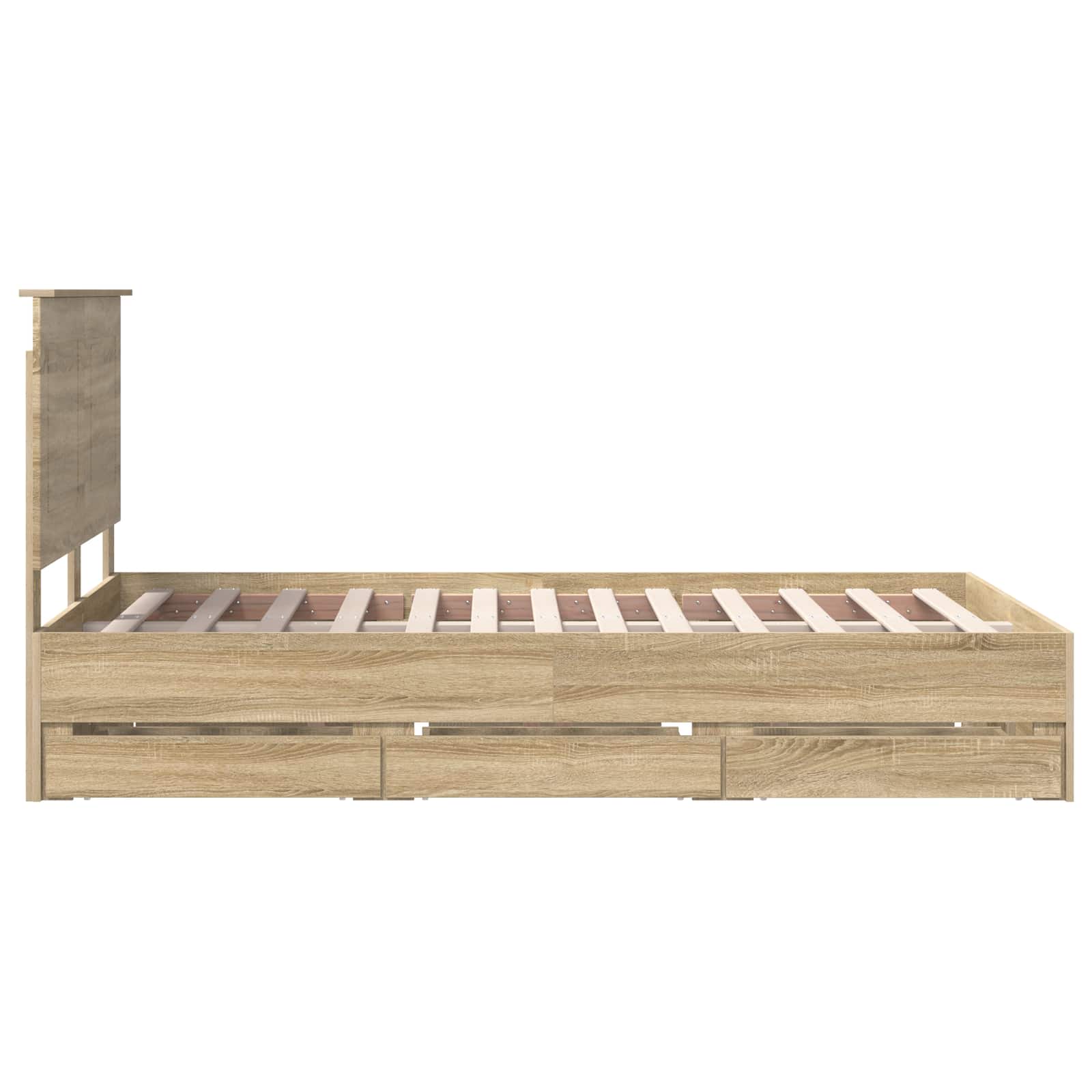 Struttura del letto con cassetto Rovere Sonoma 120 x 200 cm | homemem39