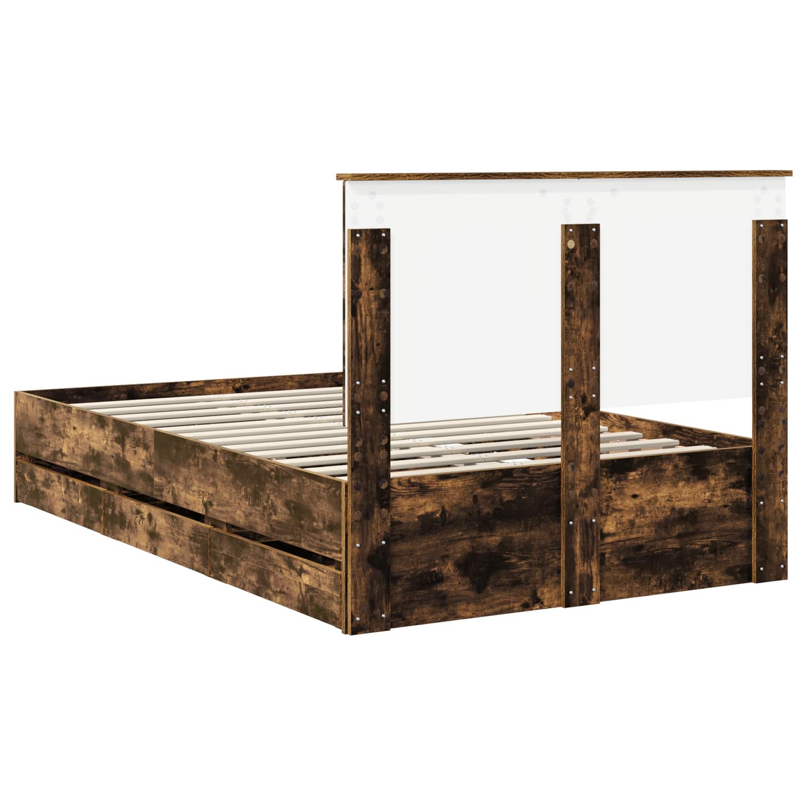 Struttura del letto con cassetto Rovere fumé 120 x 200 cm | homemem39