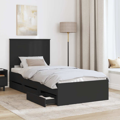 Struttura del letto Nero 100 x 200 cm Legno Ingegnerizzato