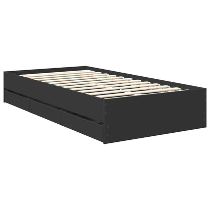 Struttura del letto Nero 100 x 200 cm Legno Ingegnerizzato