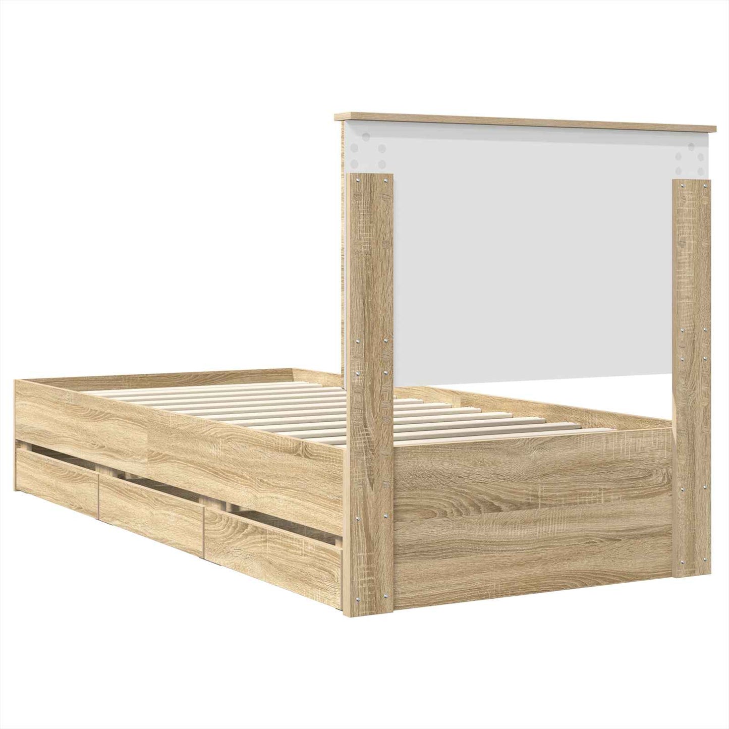 Struttura del letto con cassetto Rovere Sonoma 100 x 200 cm