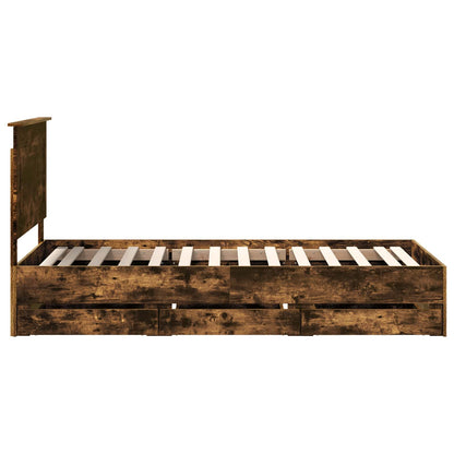 Struttura del letto con cassetto Rovere fumé 100 x 200 cm