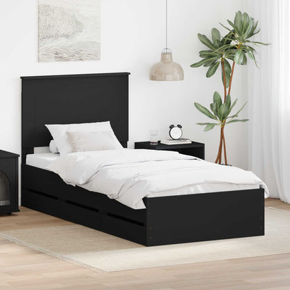 Struttura del letto Nero 90 x 190 cm Legno Ingegnerizzato