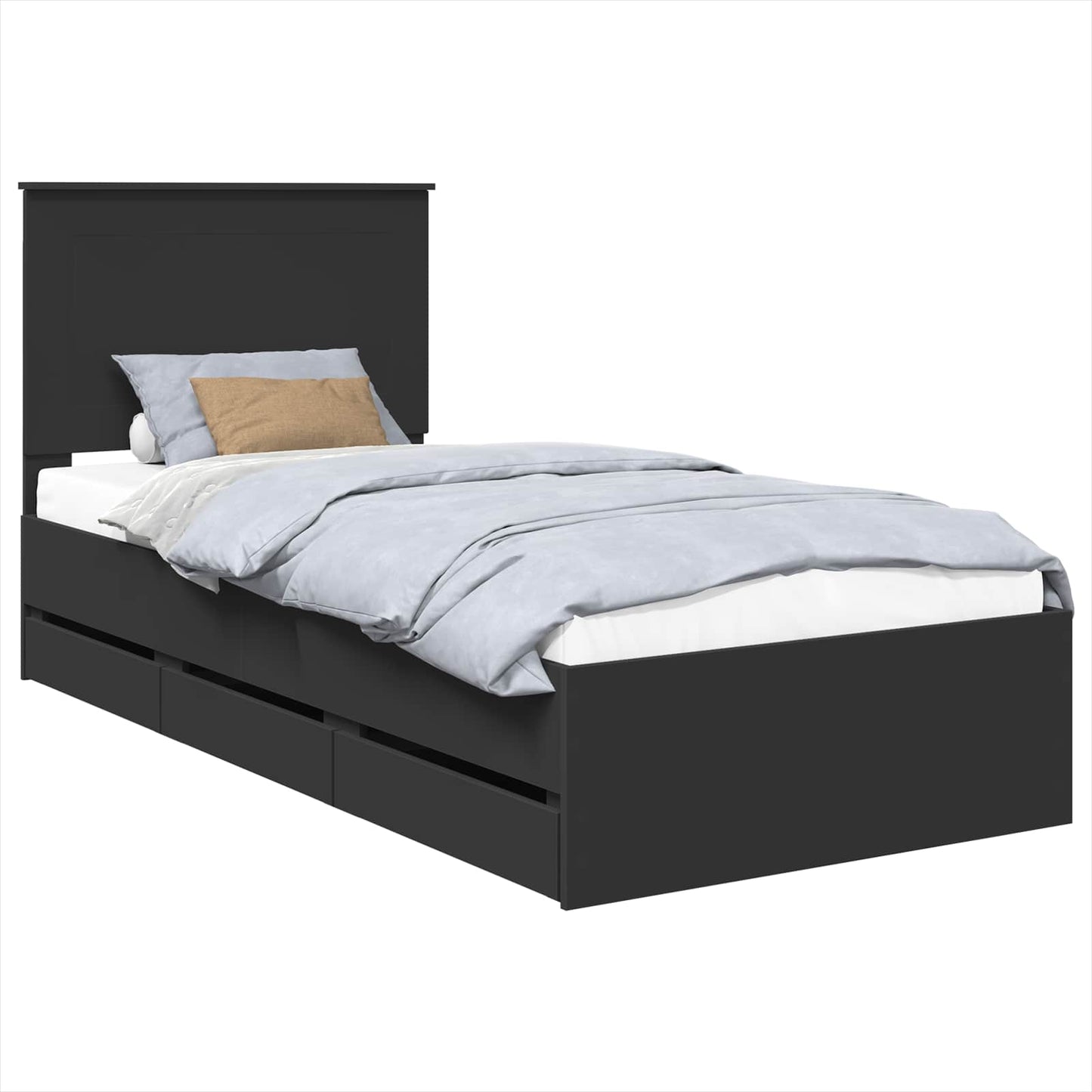 Struttura del letto Nero 90 x 190 cm Legno Ingegnerizzato