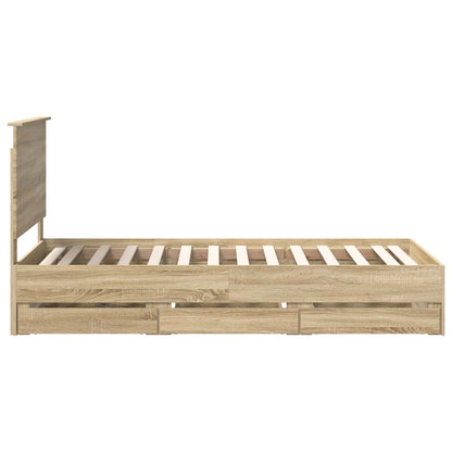 Struttura del letto con cassetto Rovere Sonoma 90 x 190 cm