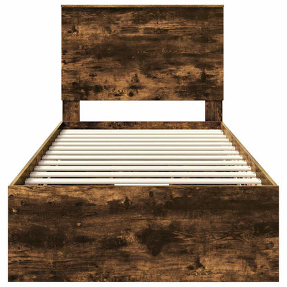 Struttura del letto con cassetto Rovere fumé 90 x 190 cm