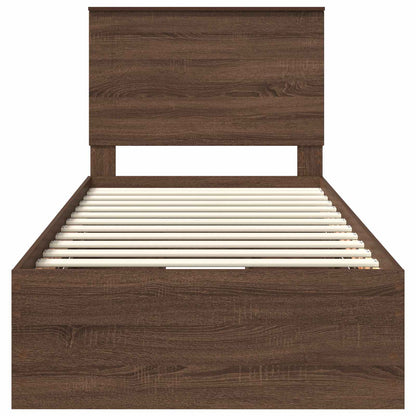 Struttura del letto con cassetto Rovere Marrone 90 x 190 cm