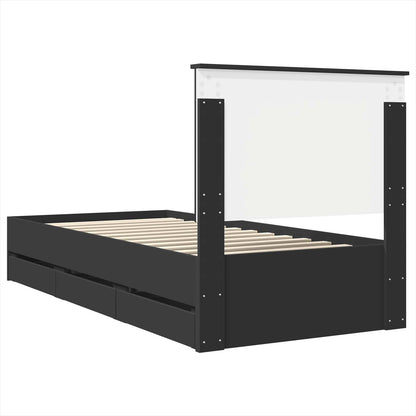 Struttura del letto Nero 90 x 200 cm Legno Ingegnerizzato | homemem39
