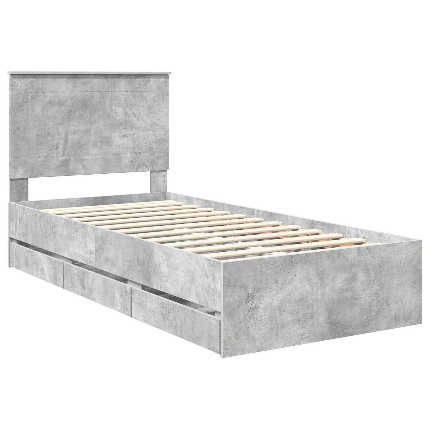 Struttura del letto con cassetto Grigio cemento 90 x 200 cm | homemem39