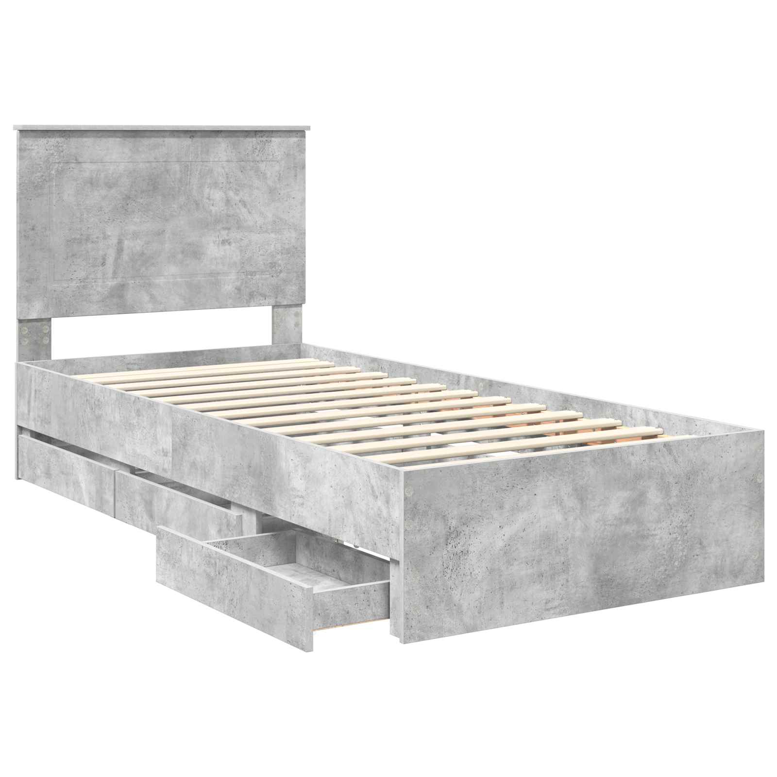 Struttura del letto con cassetto Grigio cemento 90 x 200 cm | homemem39