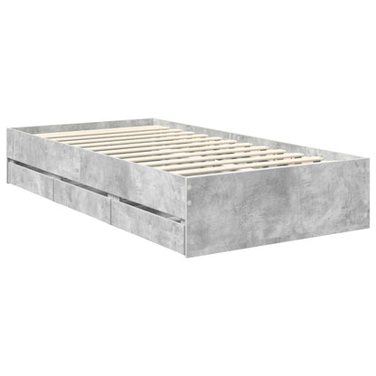 Struttura del letto con cassetto Grigio cemento 90 x 200 cm | homemem39