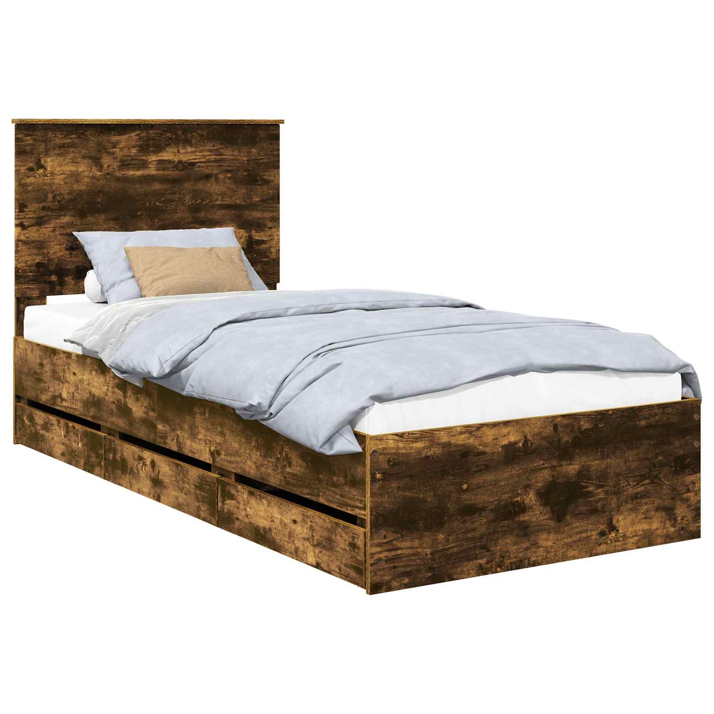 Struttura del letto con cassetto Rovere fumé 90 x 200 cm | homemem39