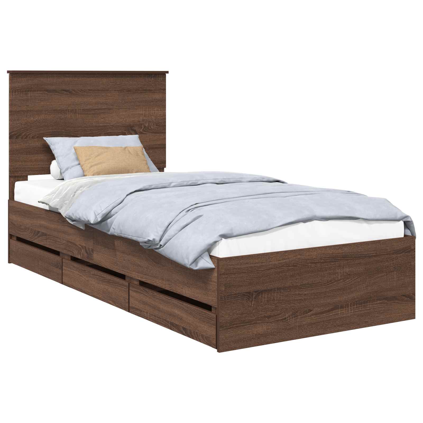 Struttura del letto con cassetto Rovere Marrone 90 x 200 cm | homemem39