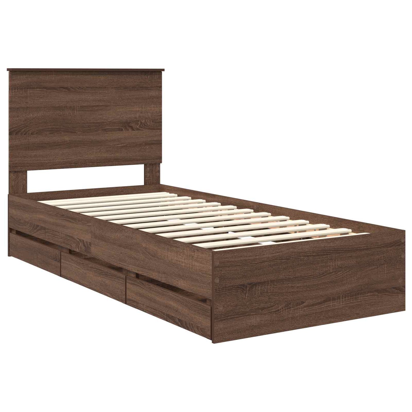 Struttura del letto con cassetto Rovere Marrone 90 x 200 cm | homemem39