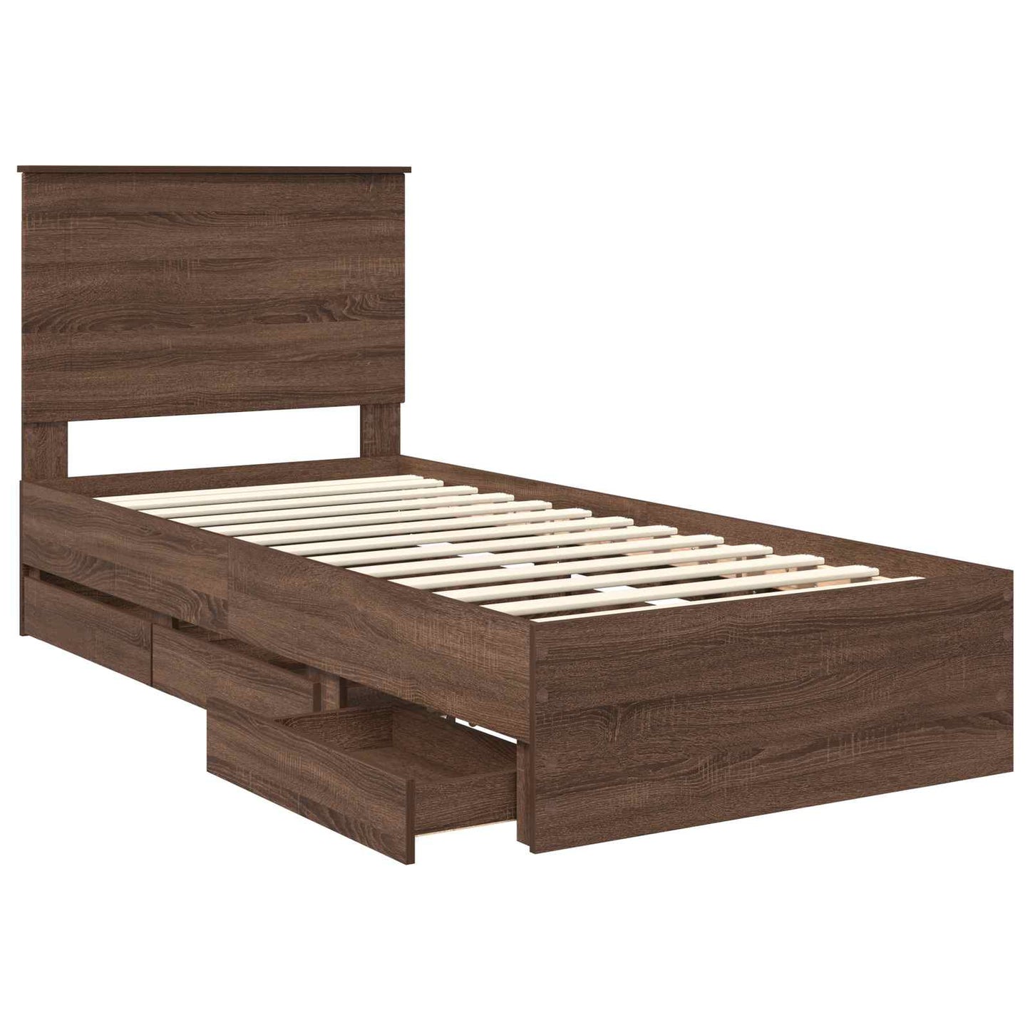 Struttura del letto con cassetto Rovere Marrone 90 x 200 cm | homemem39