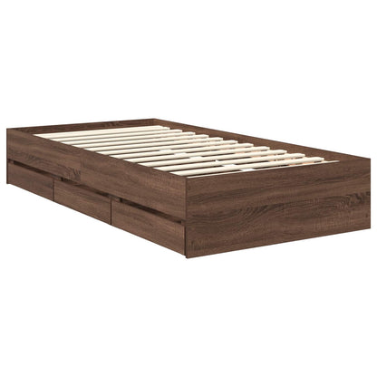 Struttura del letto con cassetto Rovere Marrone 90 x 200 cm | homemem39